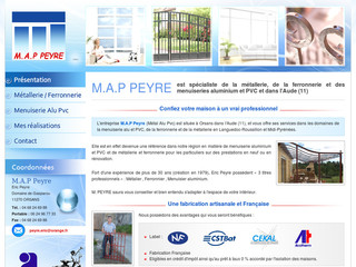 Aperçu visuel du site http://www.metal-alu-pvc-peyre-11.com/
