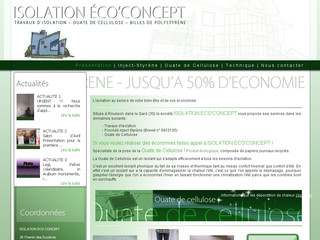 Aperçu visuel du site http://www.isolation-eco-concept.com
