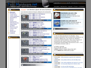 Aperçu visuel du site http://www.test-hardware.net
