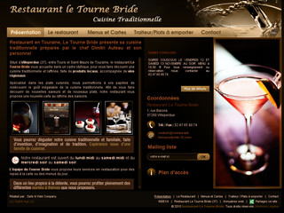 Aperçu visuel du site http://www.restaurant-letournebride-37.com/