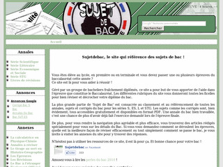 Aperçu visuel du site http://www.sujetdebac.fr