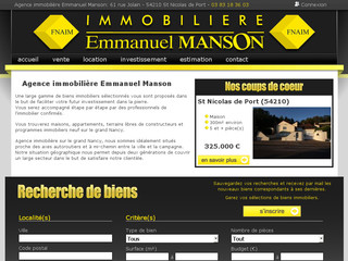 Aperçu visuel du site http://www.immobiliere-manson.com/