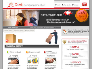 Aperçu visuel du site http://www.devis-demenagement.ch