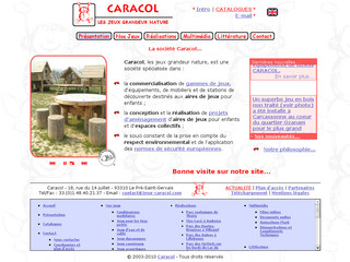 Aperçu visuel du site http://www.jeux-caracol.com