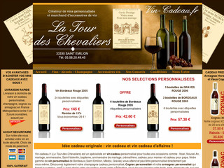 Aperçu visuel du site http://www.vin-cadeau.fr