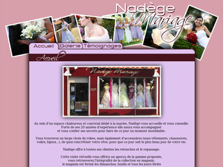 Aperçu visuel du site http://www.nadege-mariage.com