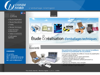 Aperçu visuel du site http://www.condi-nord.com/
