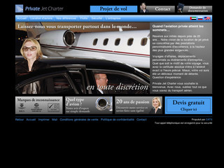 Aperçu visuel du site http://www.privatejetcharter.fr/