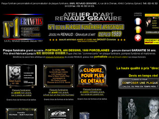 Aperçu visuel du site http://www.plaque-funeraire.fr