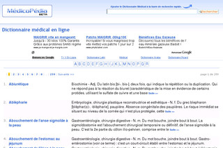 Aperçu visuel du site http://www.medicopedia.net