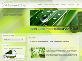 Aperçu visuel du site http://www.habitat-renouvelable.com