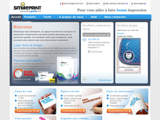 Aperçu visuel du site http://www.smileprint.fr