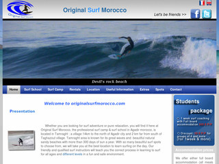 Aperçu visuel du site http://www.originalsurfmorocco.com/?page/10,,fr
