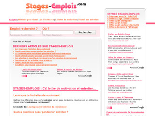 Aperçu visuel du site http://www.stages-emplois.com
