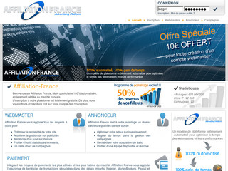 Aperçu visuel du site http://www.affiliation-france.com