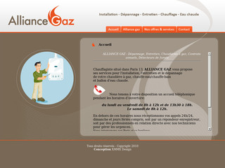 Aperçu visuel du site http://www.alliancegaz.fr