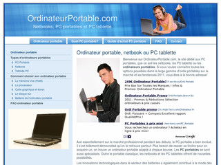 Aperçu visuel du site http://www.ordinateurportable.com