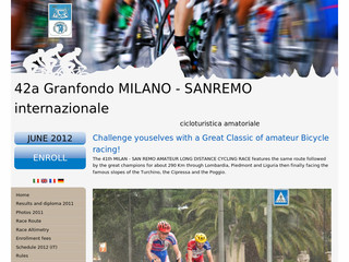 Aperçu visuel du site http://www.milano-sanremo.org/fr