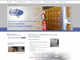 Aperçu visuel du site http://www.arcalys.com