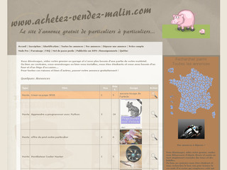 Aperçu visuel du site http://www.achetez-vendez-malin.com