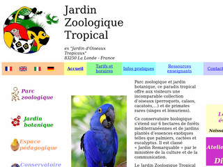 Aperçu visuel du site http://www.zootropical.com