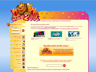 Aperçu visuel du site http://www.max2jeux.com