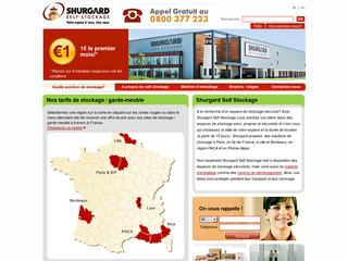 Aperçu visuel du site http://www.shurgard.fr/