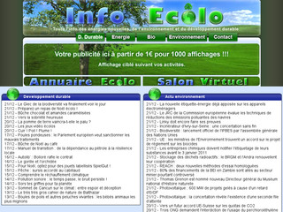 Aperçu visuel du site http://www.infoecolo.fr