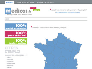Aperçu visuel du site http://www.medicos.fr