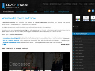 Aperçu visuel du site http://www.coach-2-france.com