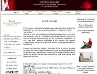 Aperçu visuel du site http://www.aucoursdesages.fr