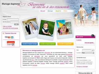 Aperçu visuel du site http://www.mariage-bapteme.com