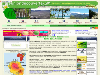 Aperçu visuel du site http://www.lareuniondecouverte.com