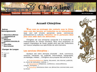 Aperçu visuel du site http://www.chinaline.fr