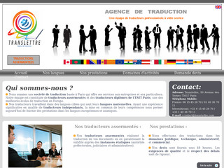 Aperçu visuel du site http://www.translettre.com