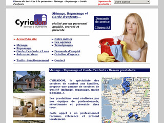 Aperçu visuel du site http://www.cyriadom.com/