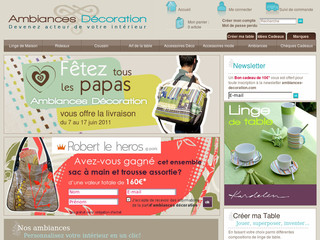 Aperçu visuel du site http://www.ambiances-decoration.com
