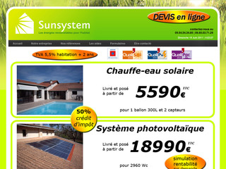 Aperçu visuel du site http://www.sunsystem.fr