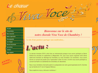 Aperçu visuel du site http://www.choralevivavoce.com