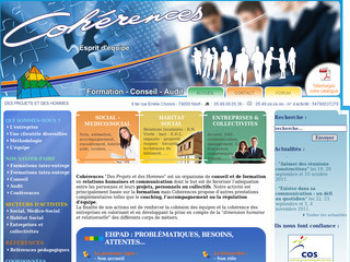 Aperçu visuel du site http://www.coherences.fr