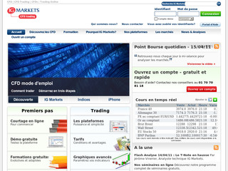 Aperçu visuel du site http://www.igmarkets.fr/
