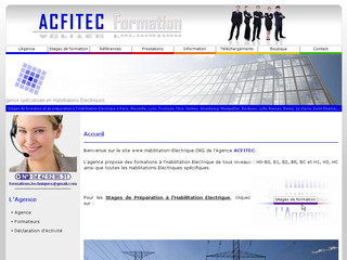 Aperçu visuel du site http://www.habilitation-electrique.org