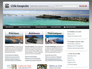 Aperçu visuel du site http://www.chile-excepcion.com