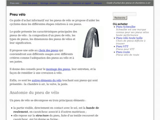 Aperçu visuel du site http://www.pneu-velo.fr