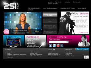 Aperçu visuel du site http://www.2si-prod.com
