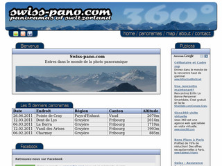 Aperçu visuel du site http://www.swiss-pano.com