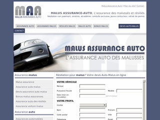 Aperçu visuel du site http://www.malusassuranceauto.fr