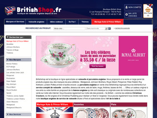 Aperçu visuel du site http://www.britishshop.fr