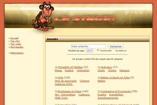 Aperçu visuel du site http://www.le-singe.com/