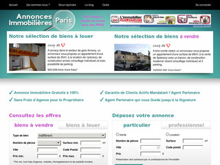 Aperçu visuel du site http://www.annonces-immobilieres-paris.fr
